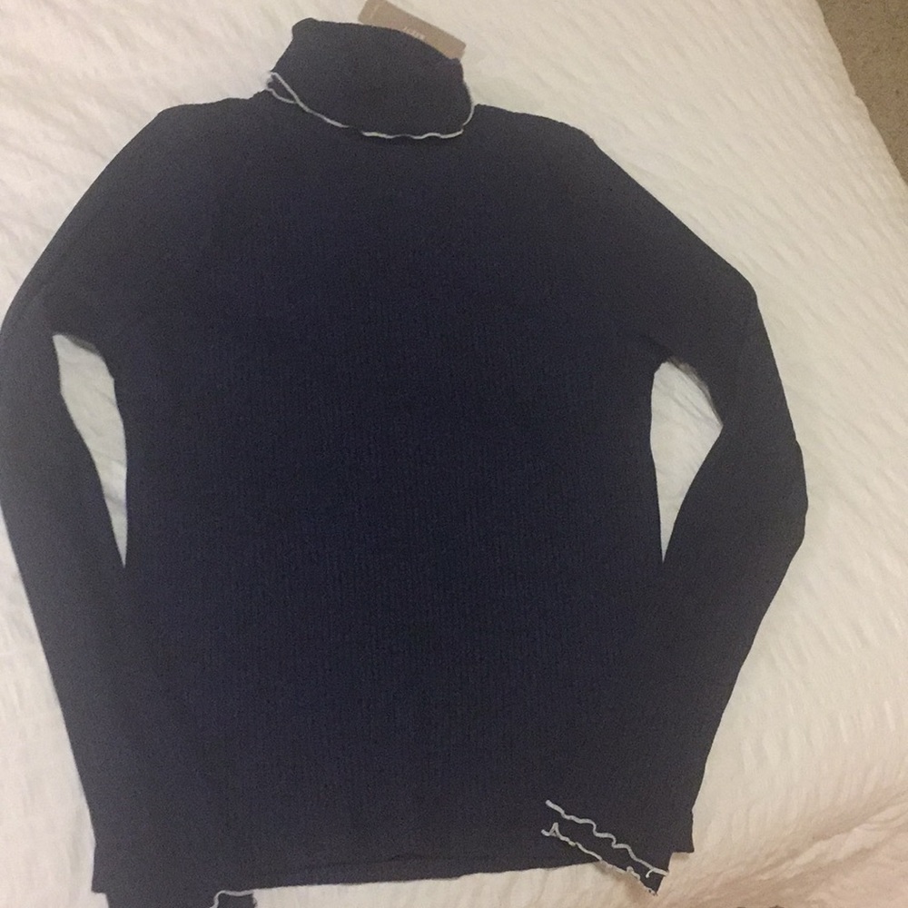 J Crew Contrast Ribbed Turtle Neck - Picture 2 of 2